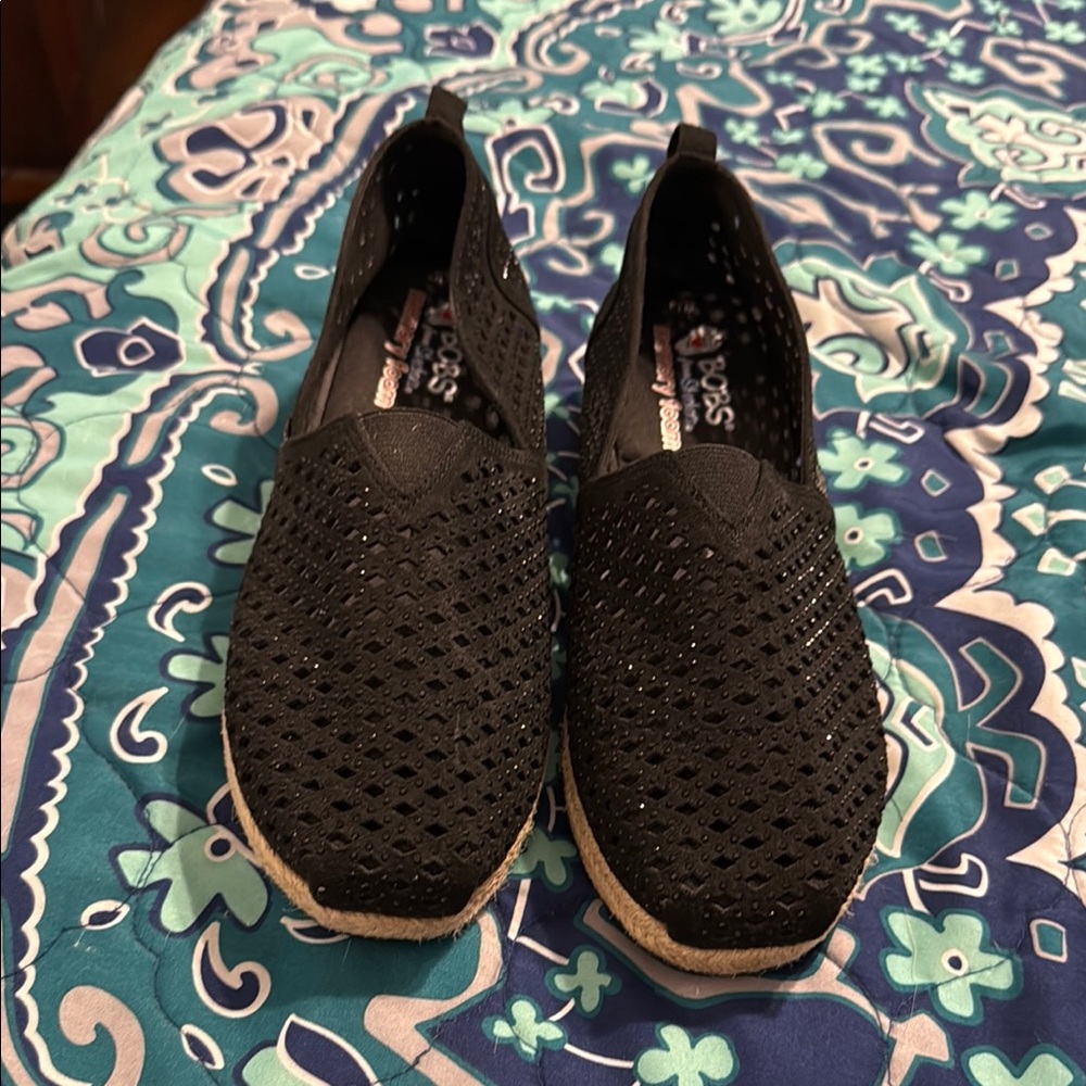 Skechers Women's Black Mesh Slip-On Sneakers